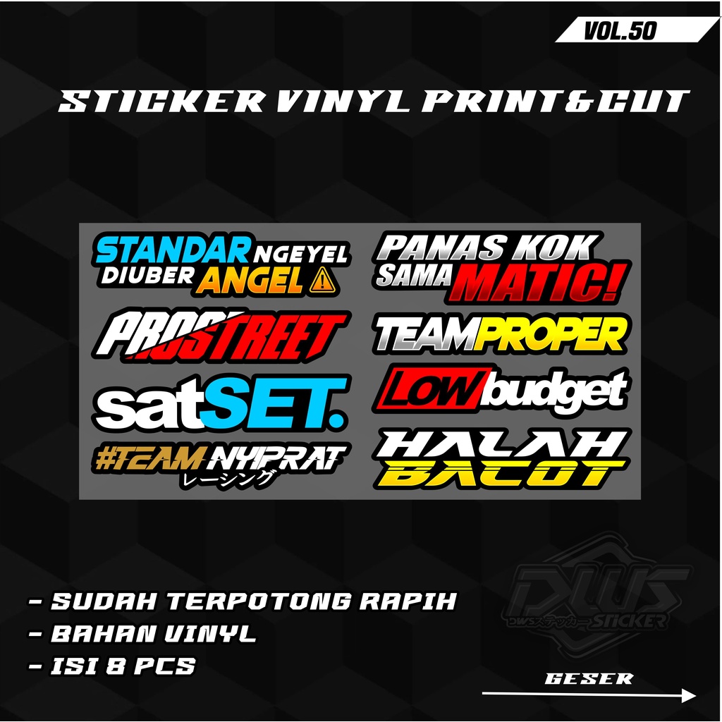 Sticker Print cut Stiker racing Pack stiker motor  Sticker helm