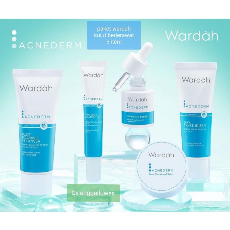 PAKET WARDAH KULIT BERJERAWAT ACNE DERM 5ITEM