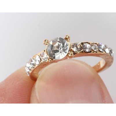 ACC195 CINCIN GOLD MUTIARA IMITASI MATA BERLIAN BESAR SIMPLE ELEGANT UNRUK WANITA IMPORT 5G KUALITAS