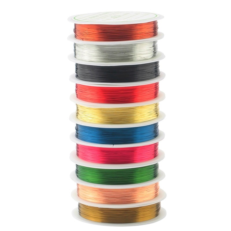 0.3mm 0.4mm Multicolor kawat tembaga Manik-manik Kawat Manik-manik benang Perhiasan Cord String