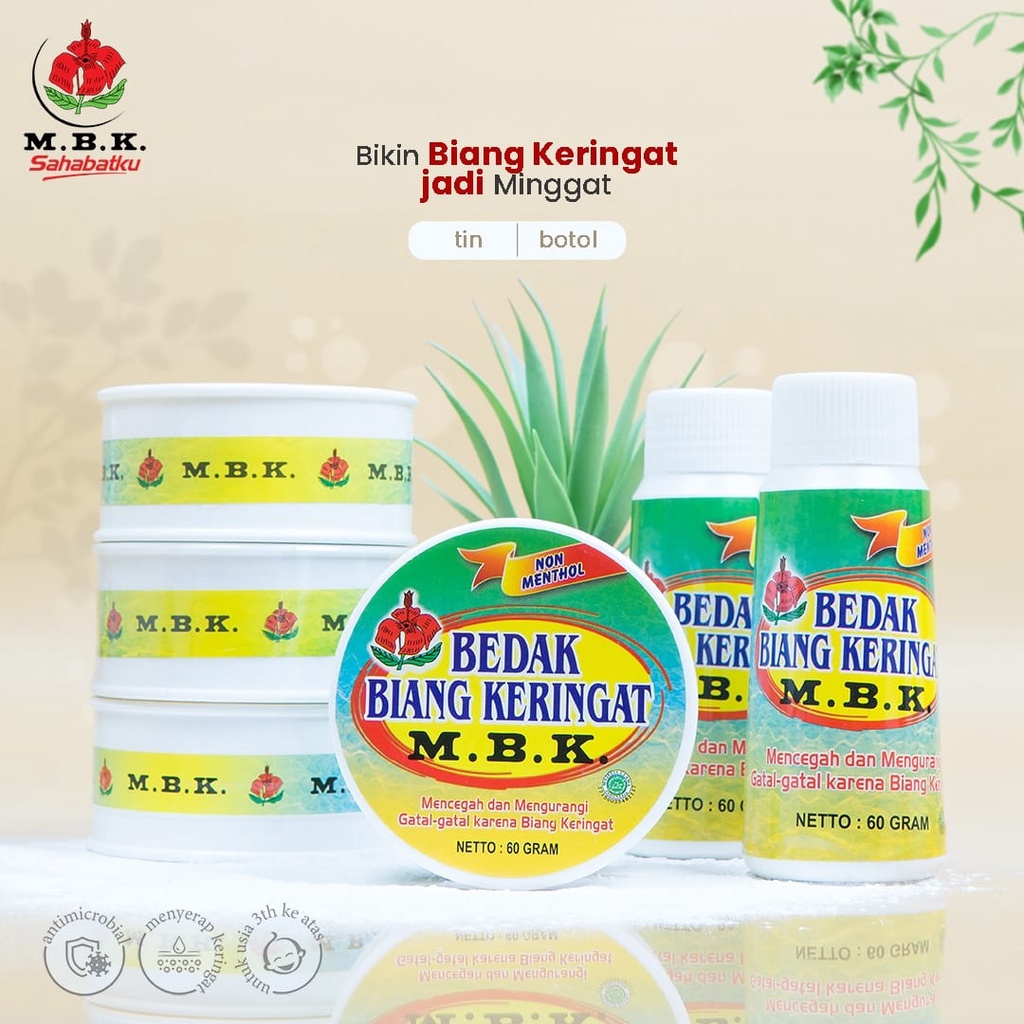 MBK Bedak Biang Keringat Menthol &amp; Non Menthol 60gr