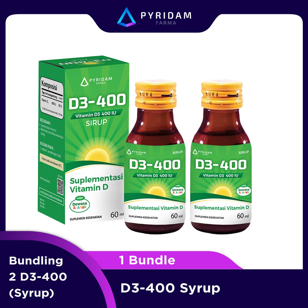 bundle 2 d3 400 sirup suplemen vitamin d3