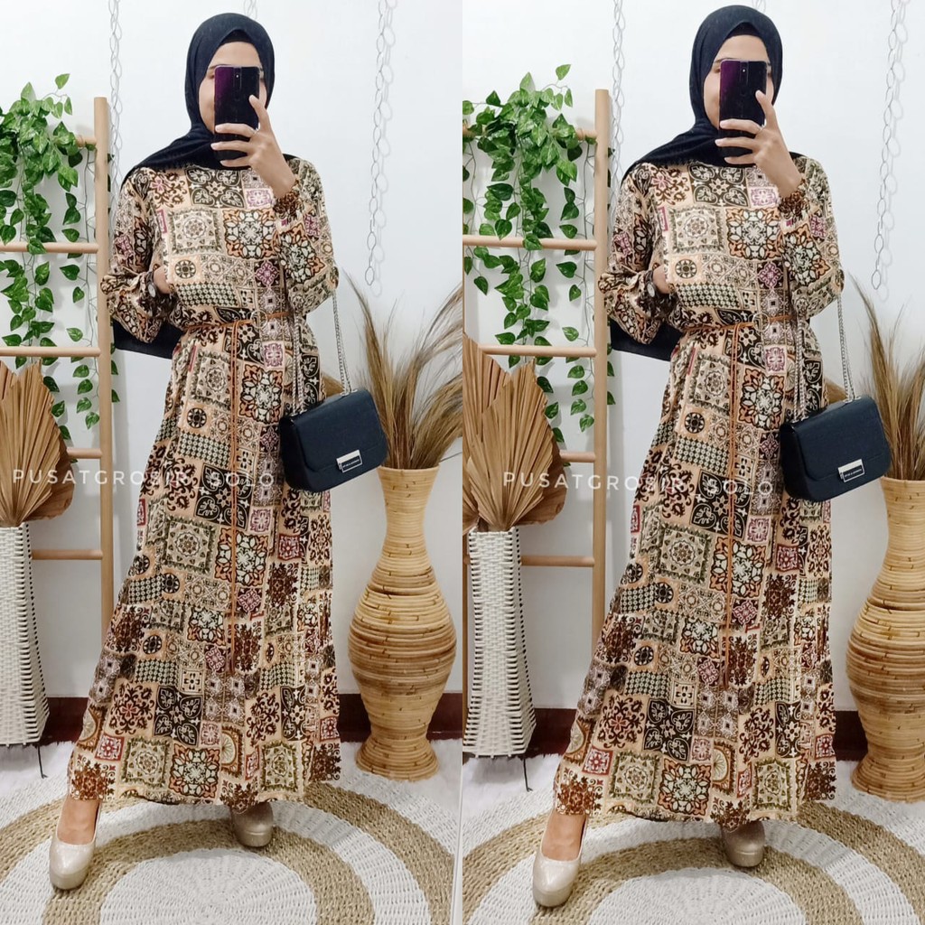 VISCOSE MAXY DRESS BY PUSATGROSIR_SOLO/ DRESS MAXY GAMIS LONG DRESS MOTIF ETNIK ETHNIC