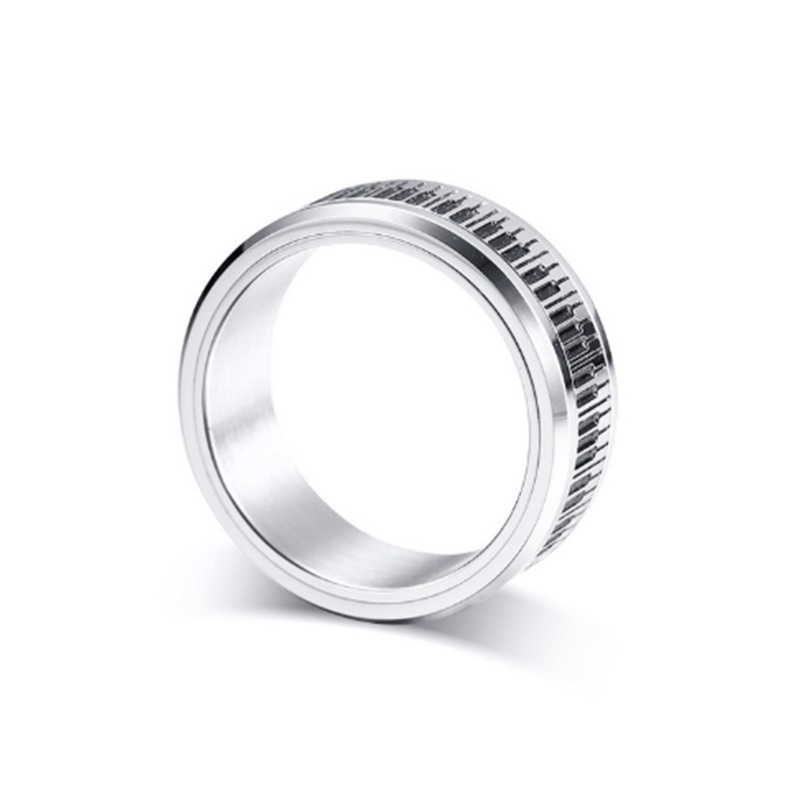 Cincin Desain Piano Bahan Stainless Steel Ukuran 7-14 Untuk Pria