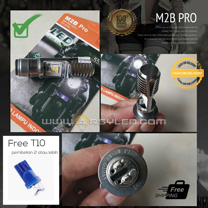 lampu led motor ayoto h6 m2b pro matic bebek original super bright - Putih