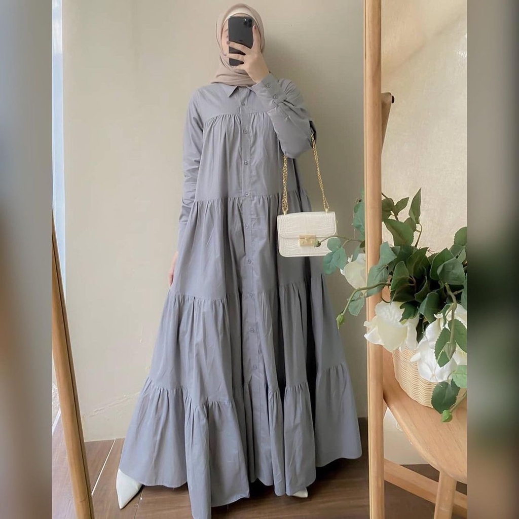 TERBARU- Asyila Dress Bahan Katun Paris / GAMIS LEBARAN / BAJU DEWASA MURAH TERBARU 2021