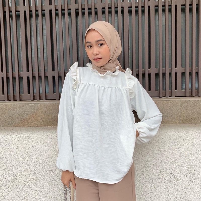 1KG MUAT 5PCS | MOANA BLOUSE RUFFLE AIRFLOW CRINCLE HITS OOTD SELEBGRAM FASHION GROSIR WANITA