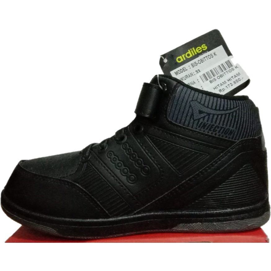 SEPATU SEKOLAH HITAM BOOT ARDILES ALLBLACK