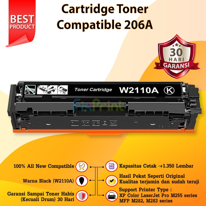 Cartridge Toner Compatible 206A W2110A W2111A W2112A W2113A M255 M282