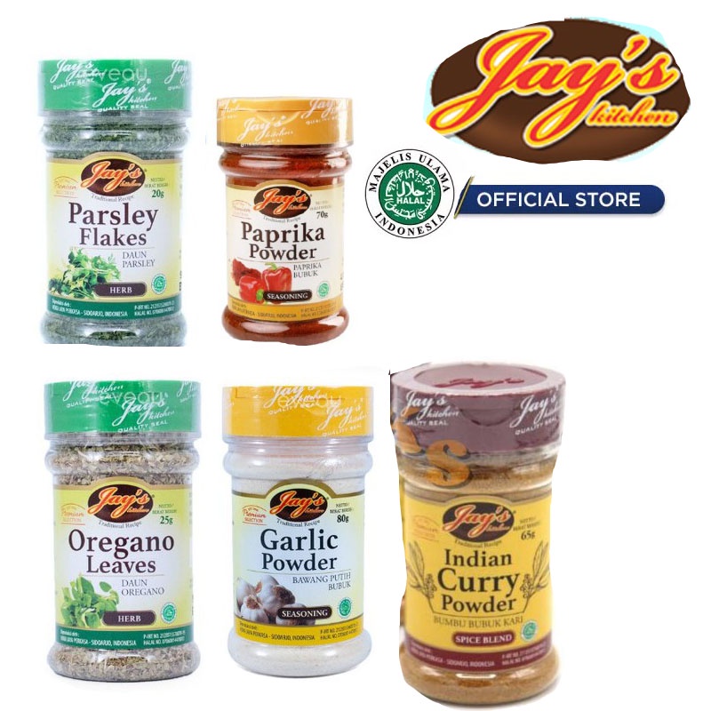 JAYS / JAY'S / JAYS PARSLEY / DAUN PARSLEY / PARSLEY / OREGANO/ PAPRIKA / BAWANG PUTIH / BUMBU KARI INDIA