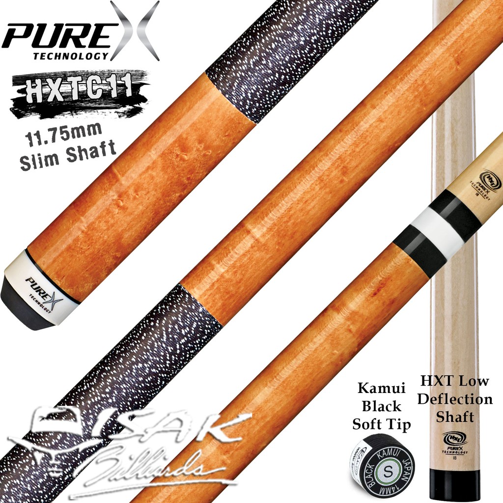 PureX HXTC11 Cue - HXT Low Deflection Shaft Billiard Stick Pool Players Play Kamui Black Tip