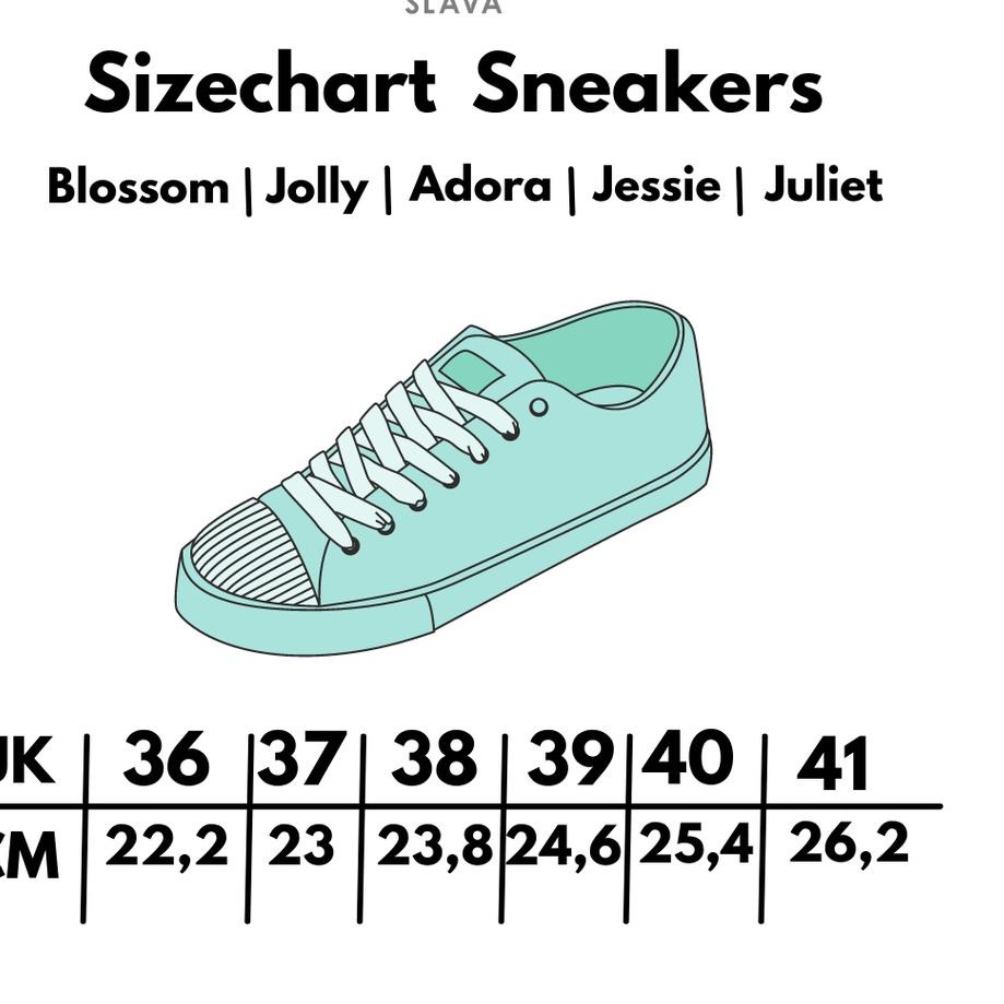 [KODE 77]SLAVA - Blossom Sky Blue Sepatu Sneakers Wanita - Original Footwear