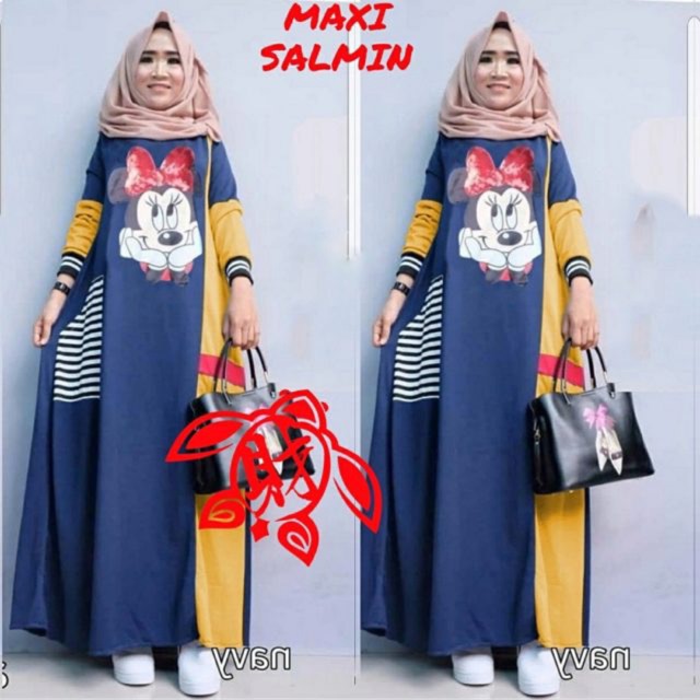 Gamis salmin fashion muslim syari mickey popular