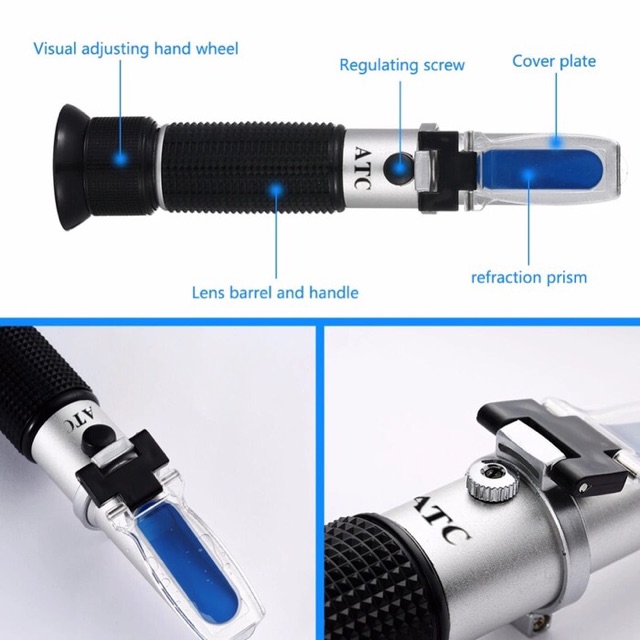 Refractometer Salt Salinity 0-28% ATC Alat Ukur Kadar Garam Pada Cairan