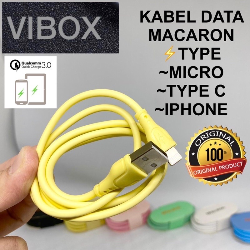 PROMO KABEL DATA MAKARON VIBOX ORIGINAL 100CM MICRO TYPE C