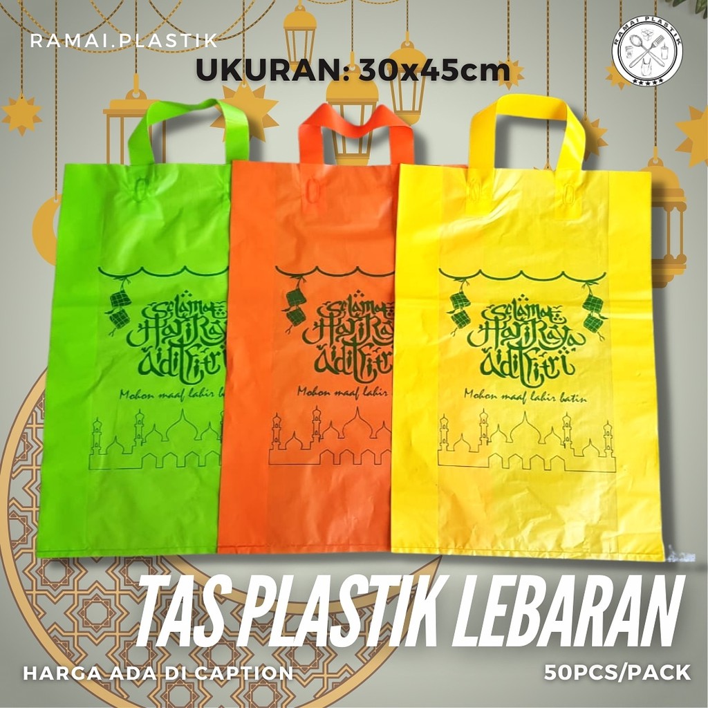 

Shopping bag/ Tas plastik edisi lebaran isi 50 lembar ukuran 30x45cm