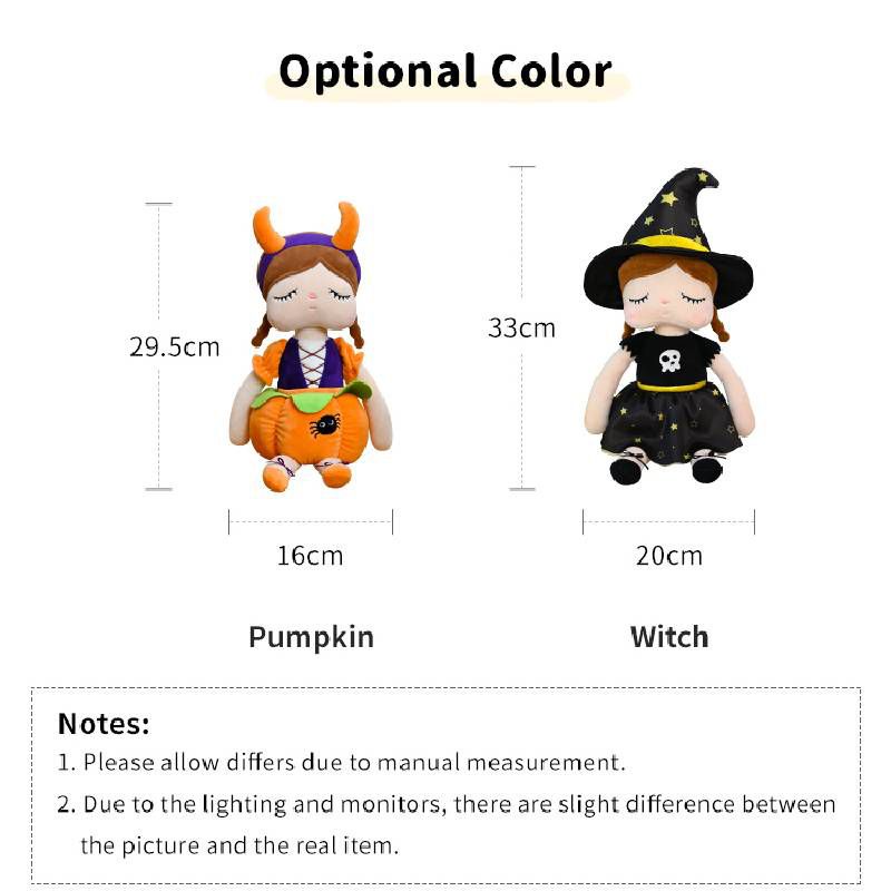 Halloween Decoration Witch Pumpkin Doll Plush Toys Cute Girl Stuffed Toys