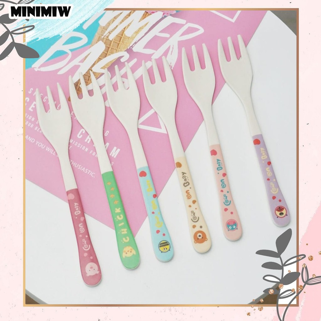 GARPU ANAK SERAT BAMBU BAMBOO FIBER LUCU PERALATAN MAKAN ALAT MAKAN FORK