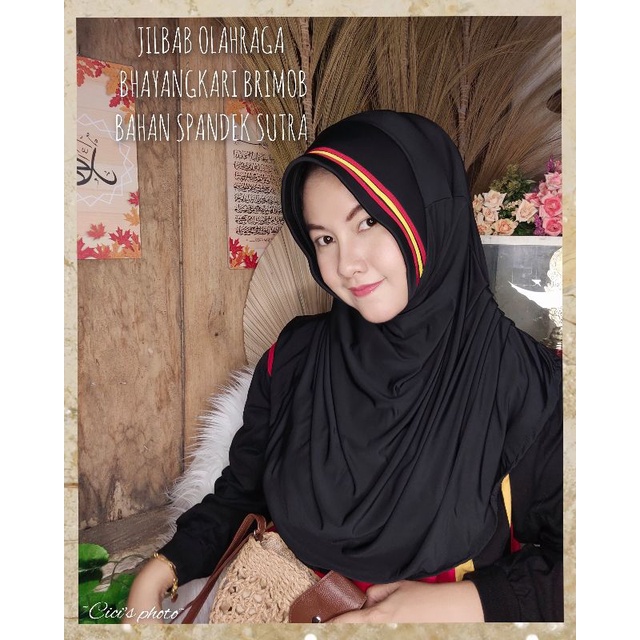 JILBAB OLAHRAGA BHAYANGKARI BRIMOB HITAM