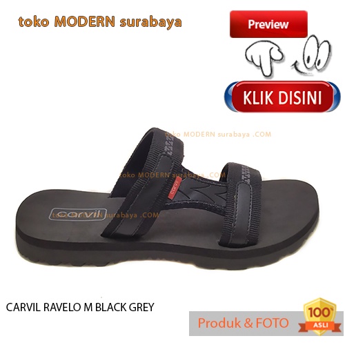 Sandal pria sandal casual slide CARVIL RAVELO M BLACK GREY