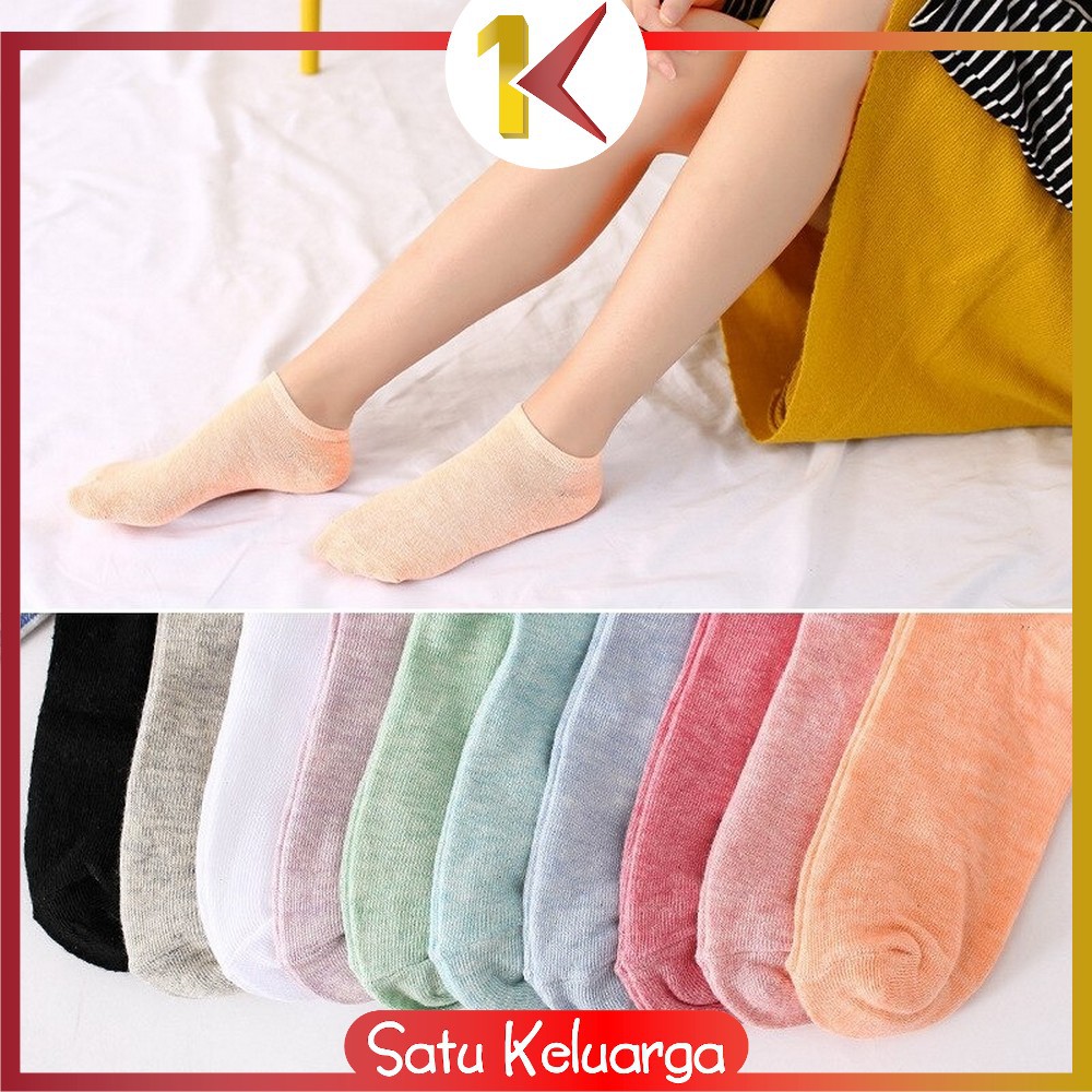 SK-P59 Kaos Kaki Semata Kaki Polos / Kaus Kaki Wanita / Kaos Kaki Ankle Dewasa / Short Socks Import-4