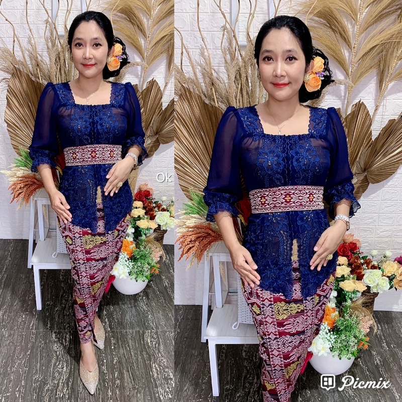 kebaya bordir motif bunga