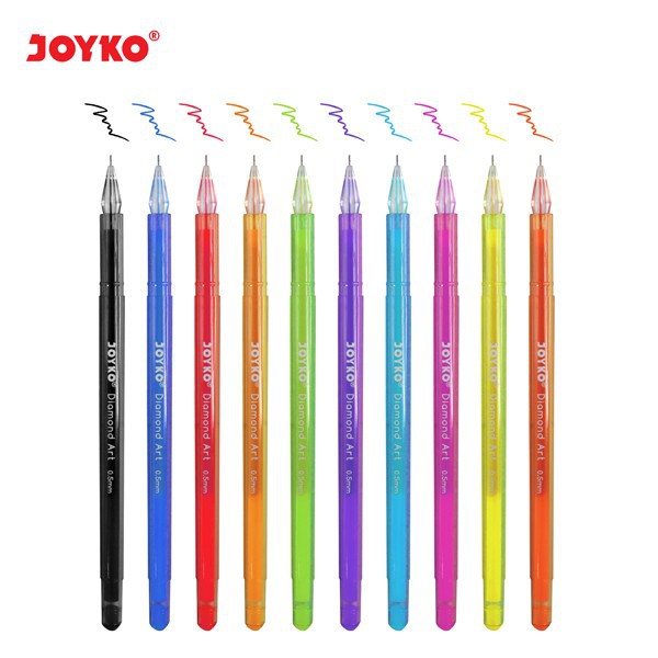 

Color Gel Pen - Pulpen - Pena Joyko GPC-301-312 - Diamond Art - 0.5 mm - Hitam / Joyko Original