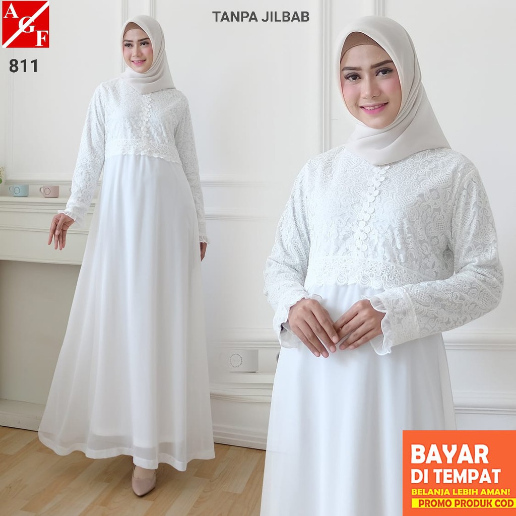  Gamis  Ceruty Babydoll Premium Polos Syari Gamis  Premium 