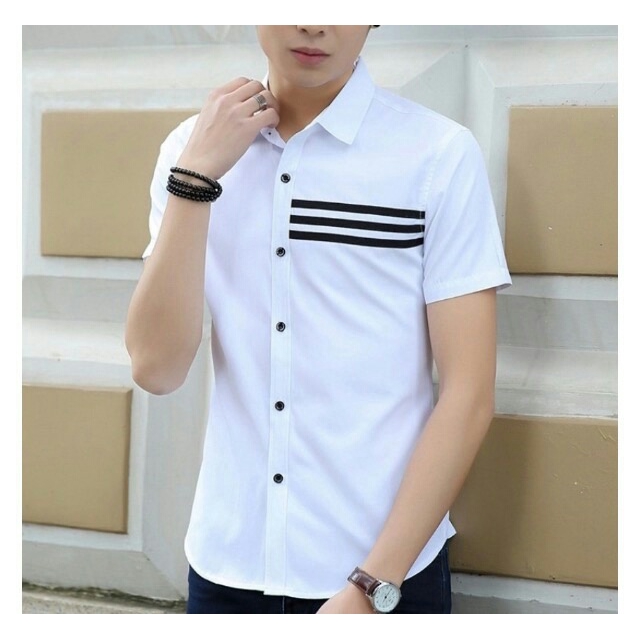 Kemeja Pria DANNY / Bahan Katun / Lengan pendek / Kemeja Polos [ Size M L XL ]