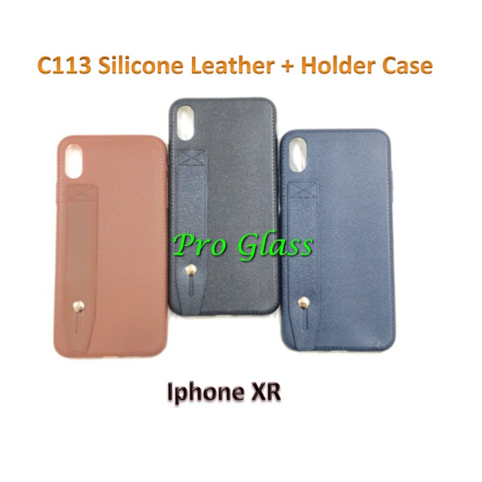 C113 Iphone X / XS / XR / XS MAX Silicone Leather Premium Case + Holder