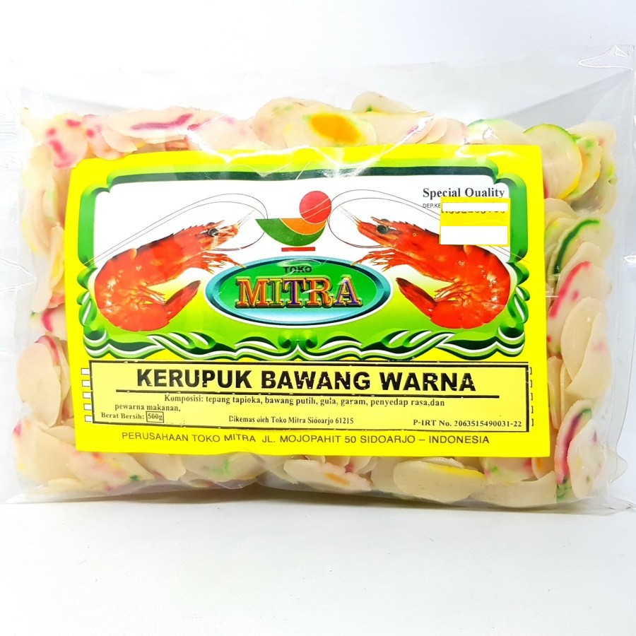 

MITRA KERUPUK BAWANG WARNA PESTA 500gr | KRUPUK OLEH KHAS SIDOARJO JAWA