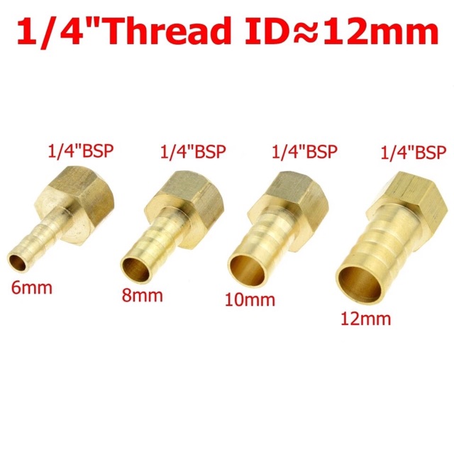 Selang Fitting 8 Mm Untuk Pipa 1/4 BSP Female Kuningan Konektor Joint Coupler Adaptor