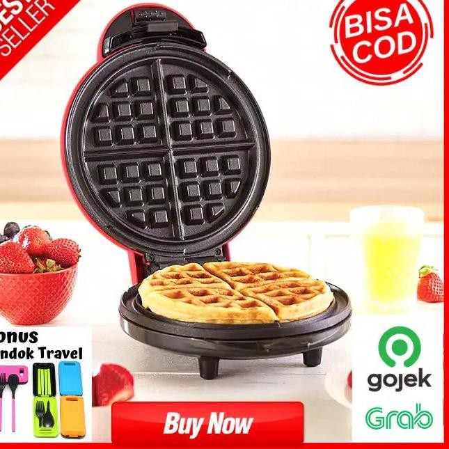 ➙90T Cetakan Waffle Elektrik Mini Maker Waffle Electric Mesin Pembuat Waffle Cetakan Wafel Mini ✧ Q
