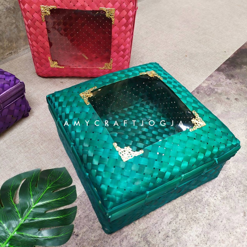Sokase Mika Warna  L 30 x 30 cm / Box Hantaran / Box Seserahan / Kotak Hantaran Bambu / Parsel Bambu