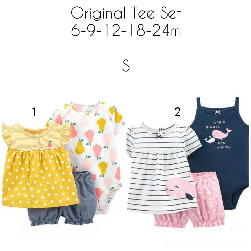 Set 3in1 baju bayi, set Jumper bayi, set tee Baju bayi, baju bayi lucu import