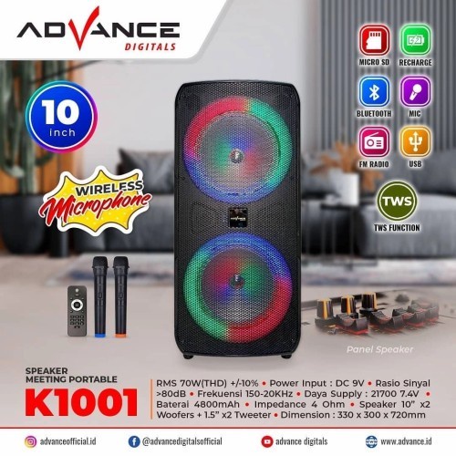 ADVANCE K 1001 - Speaker Portable Double 10&quot; x2 / Speaker Meeting