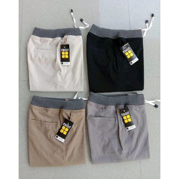 Celana Chino Pendek Pria Mick Pinggang Karet Rip katun Twill Stret Nyaman Banyak Varian Warna