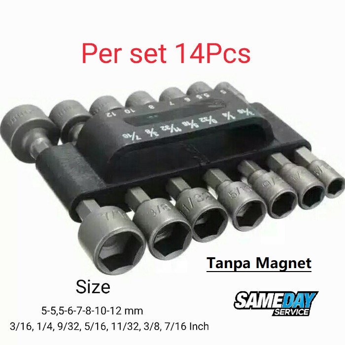 Kunci Sok Mata Bor Hex Nut Driver Set