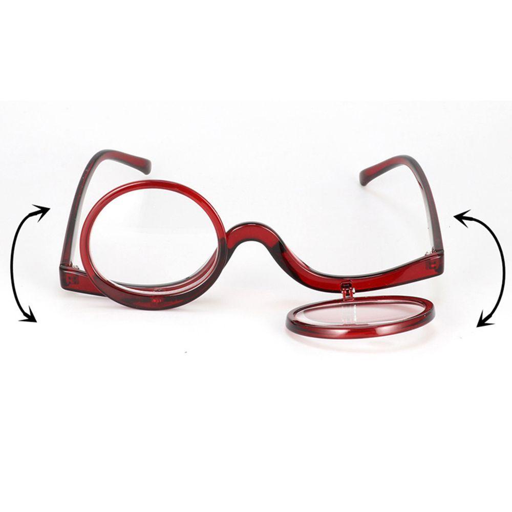 Populer Kacamata Baca Lensa Portable+1.0~+ 4.0 Rotating Magnifying Resin Frame Lipat Clamshell