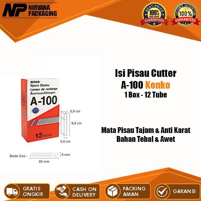 

[[BISA COD]] ISI CUTTER KENKO A 100 ISI PISAU CUTER A100 REFILL KATER KECIL SEKOTAK