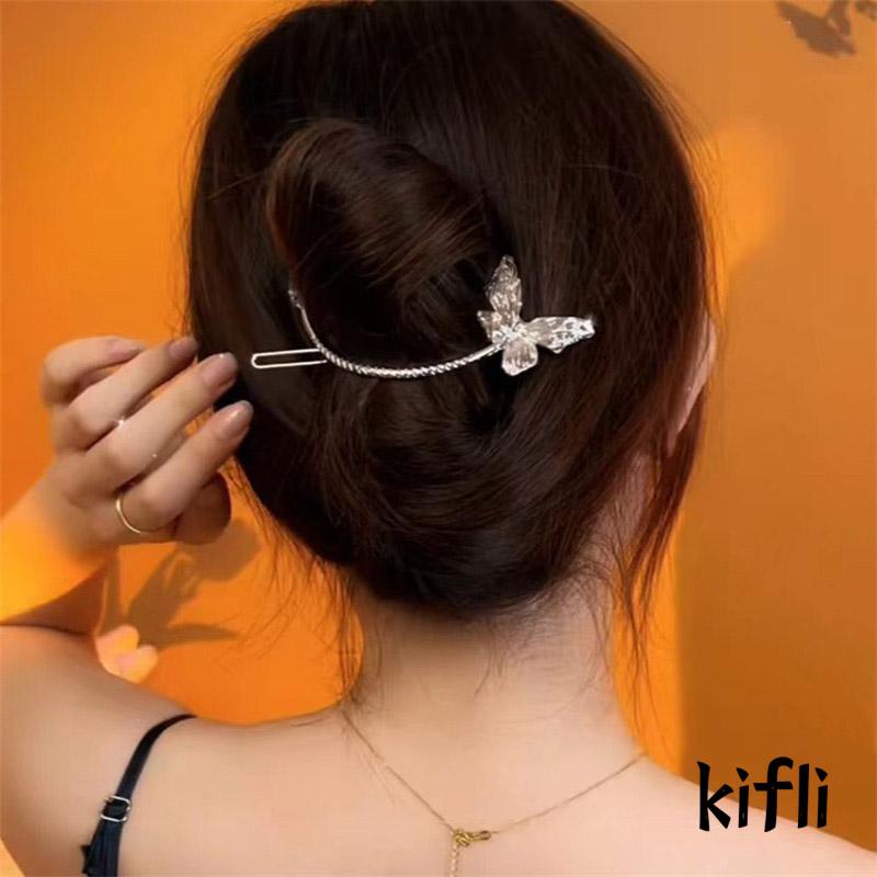 Jepit Rambut,Bentuk Kupu-Kupu,Bahan Metal,Gaya Retro,Untuk Wanita