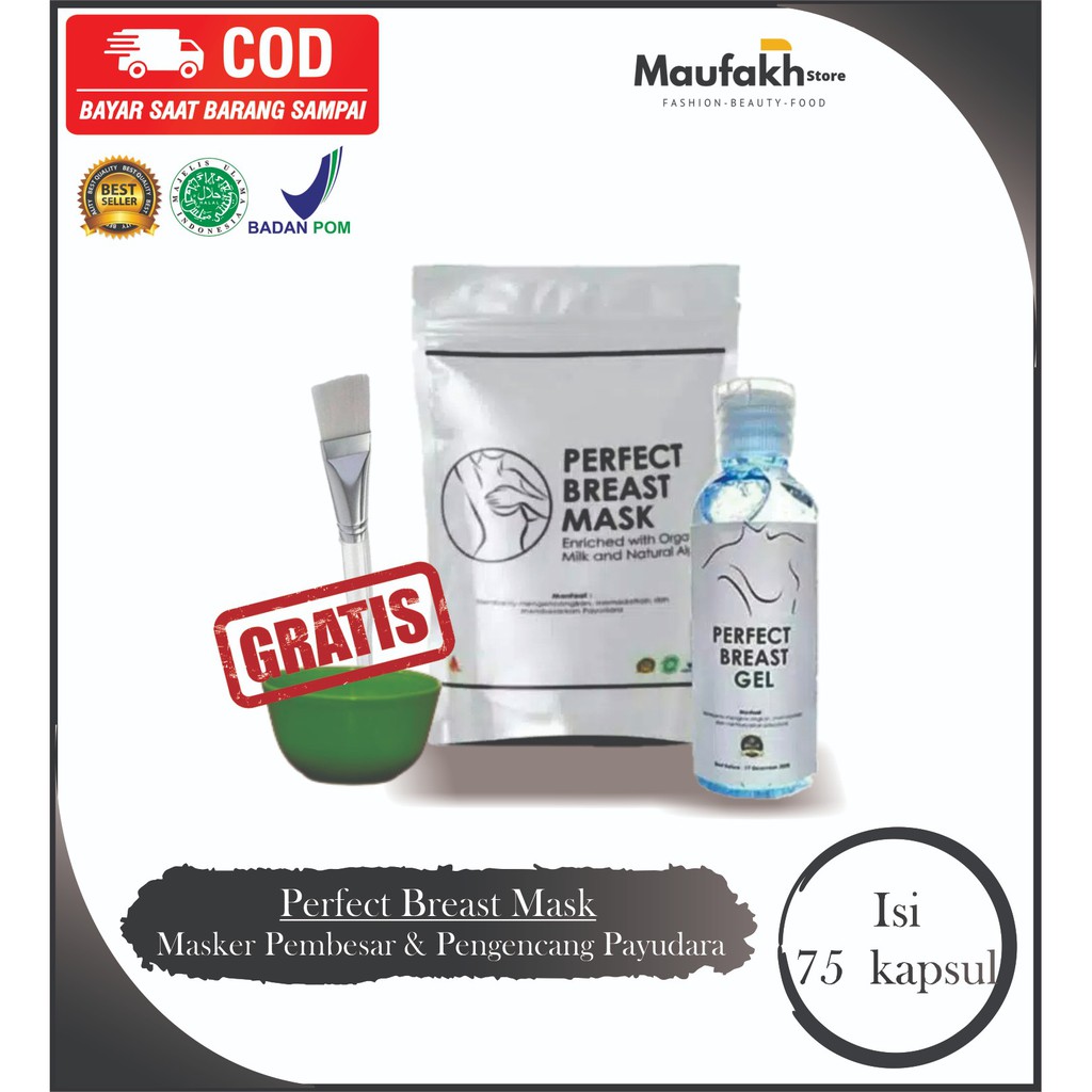 PERFECT BREAST MASK - Masker dan Serum Pembesar Payudara - Kemasan 75 Kali