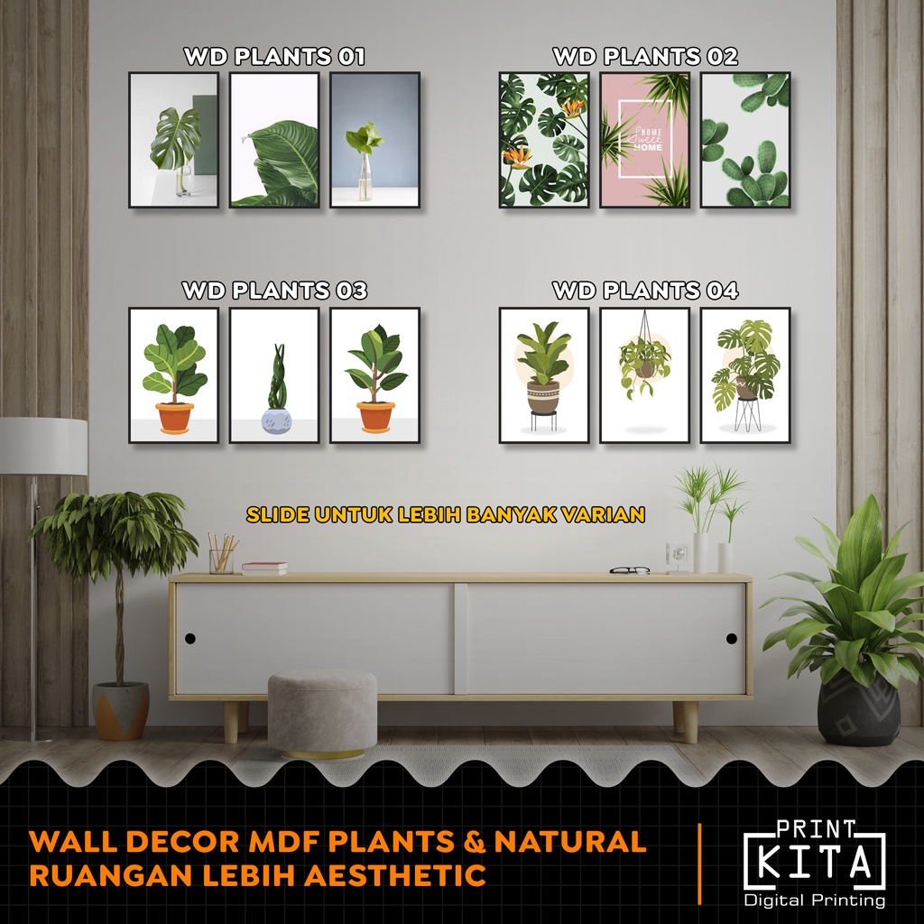 Jual TERLARIS!!! 3 SET Wall Decor Kayu MDF 20x30 cm Natural Aesthetic