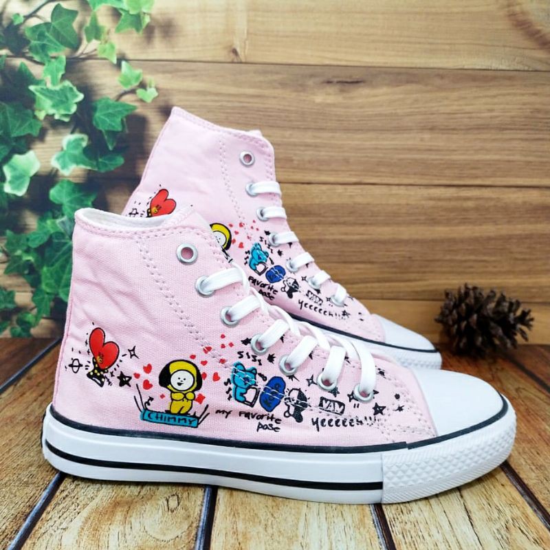 ready&gt;&gt;&gt; sepatu anak perempuan converse bts bt 21 anak warna ping untuk usia 1 sampai 10 tahun