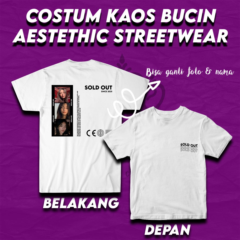 Kaos Distro Breathingltd Kaos Bucin COSTUM FOTO & NAMA PASANGAN / Atasan Kaos / Streetwear / Kaos De