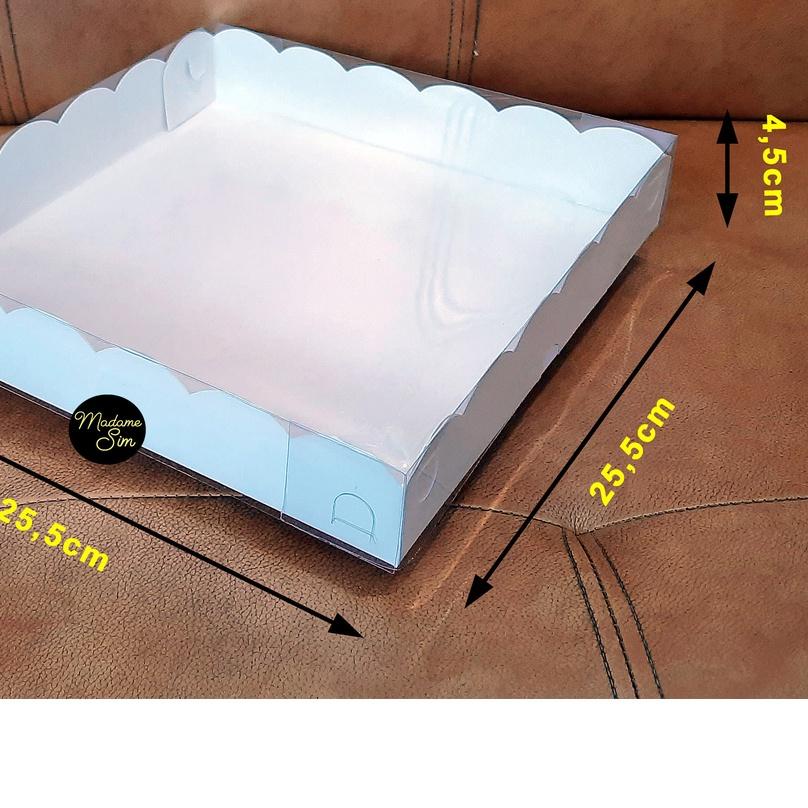 

۞ BOX MIKA PUTIH - DUS KUE - KOTAK - KARDUS 25.5 x 25.5 x 4.5 CM (ISI : 10 PCS) ♪