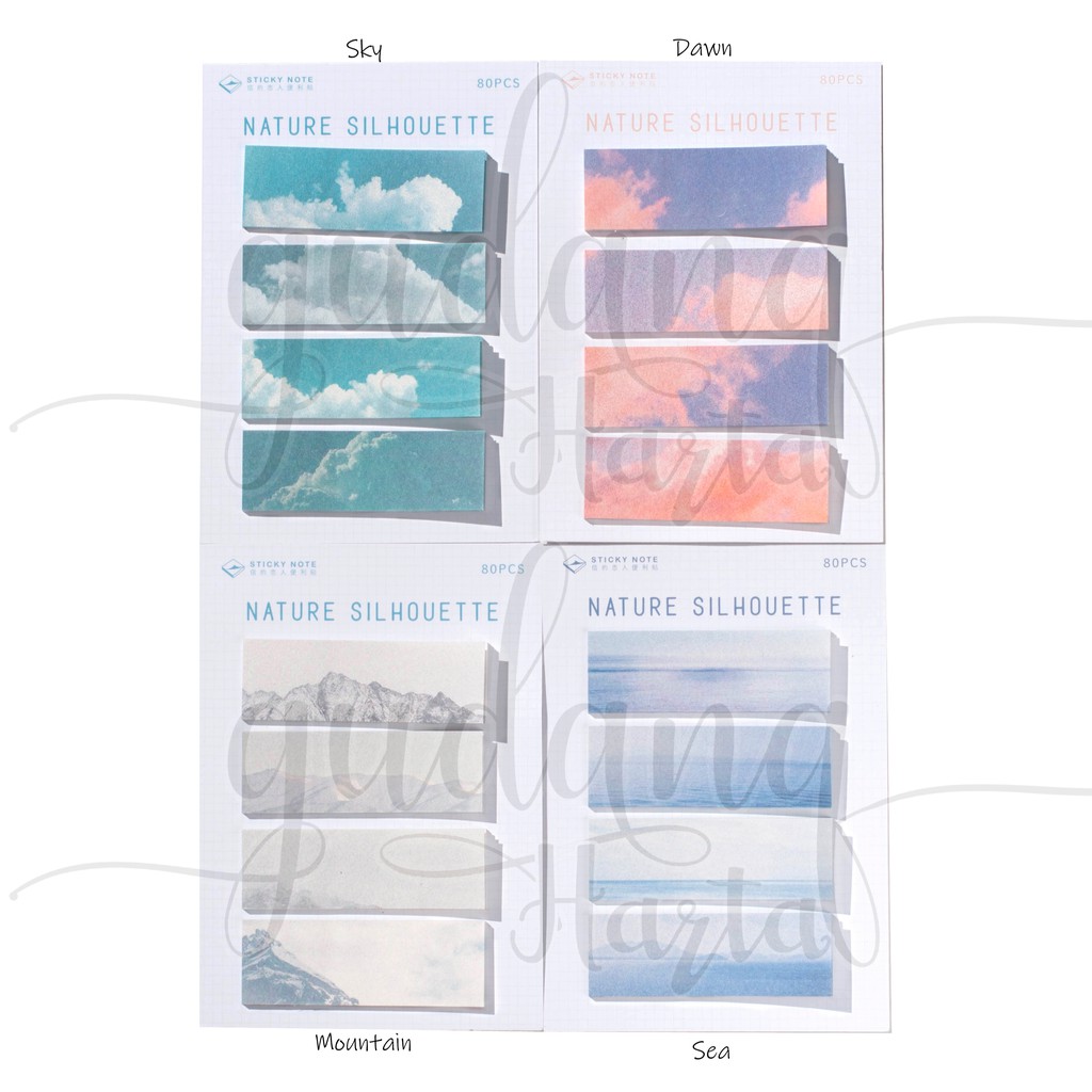 Sticky Notes Sky Sea Mountain Langit Lucu Memo DIY Scrapbook GH 301119