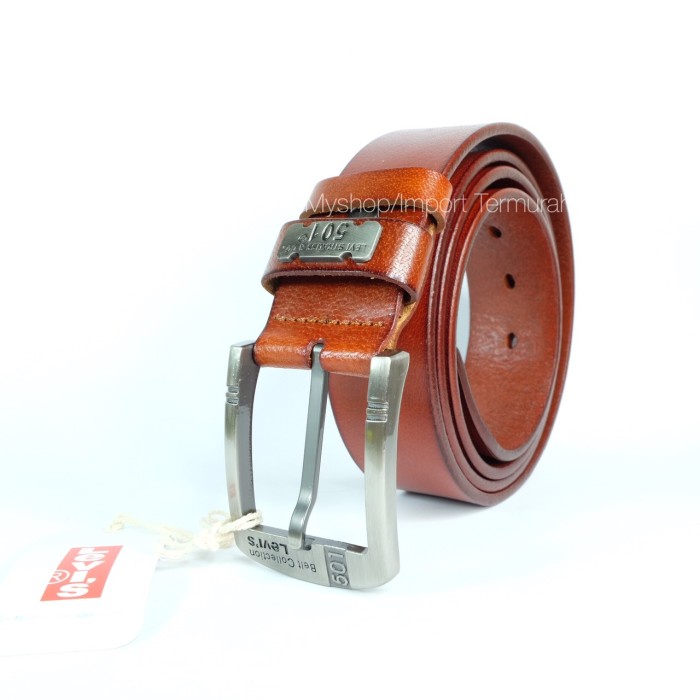 GESPER IKAT PINGGANG KULIT ASLI BRANDED IMPORT LEVIS 501 TP BROWN