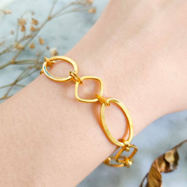  Gelang  emas  asli kadar 875 model mocca bulat  Shopee 