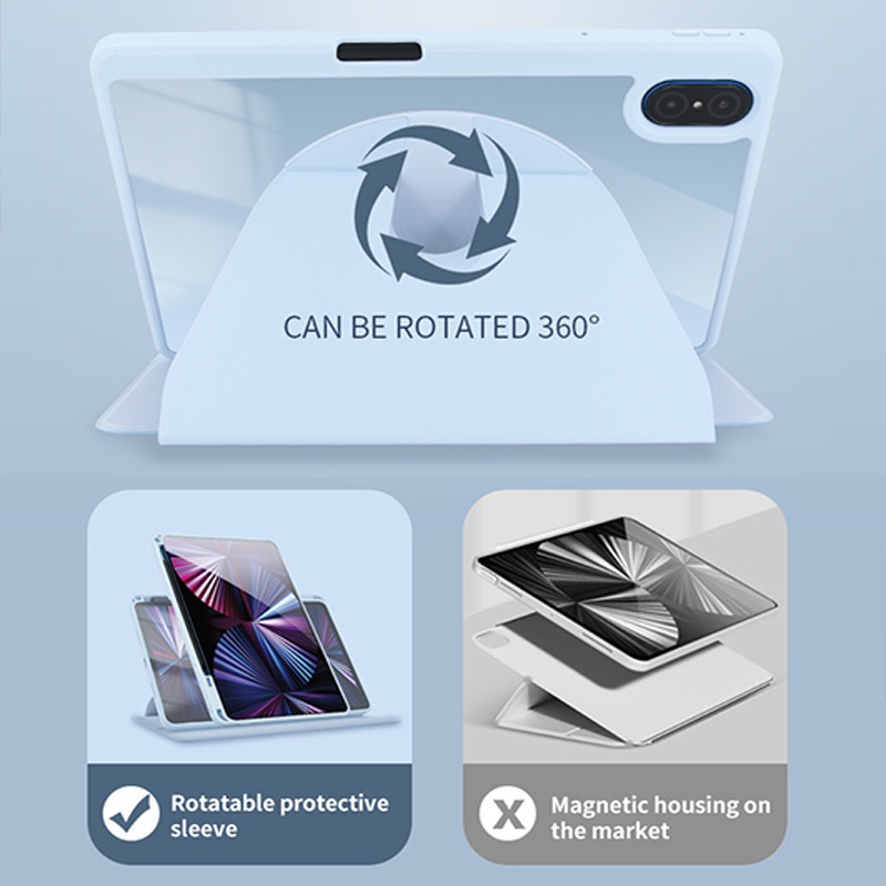 Untuk Huawei MatePad 10.4 (2022.2020) BAH4-W09 BAH4-AL10 BAH3-W09 BAH3-AL00 BAH3-L09 BAH3-W59 Fashion360° Rotating Stand High End Clear Akrilik Flip Case Tablet Penutup Pelindung